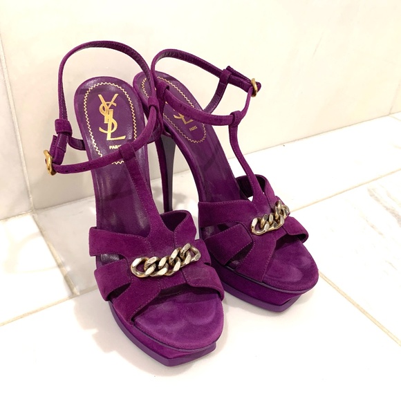 YSL Yves Saint Laurent Tribute Heels in Purple 40 - Picture 3 of 7